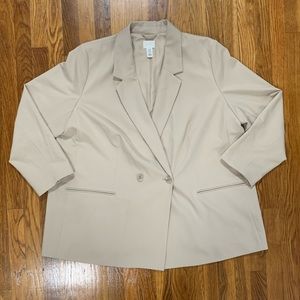 H&M Oversized Blazer Suit Jacket Faux Pockets